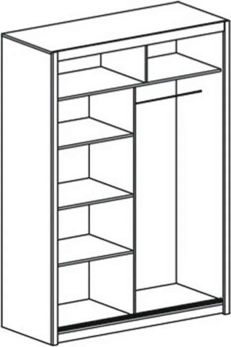 Dulap glisant Vista 150 cm cu oglindă - stejar sonoma
