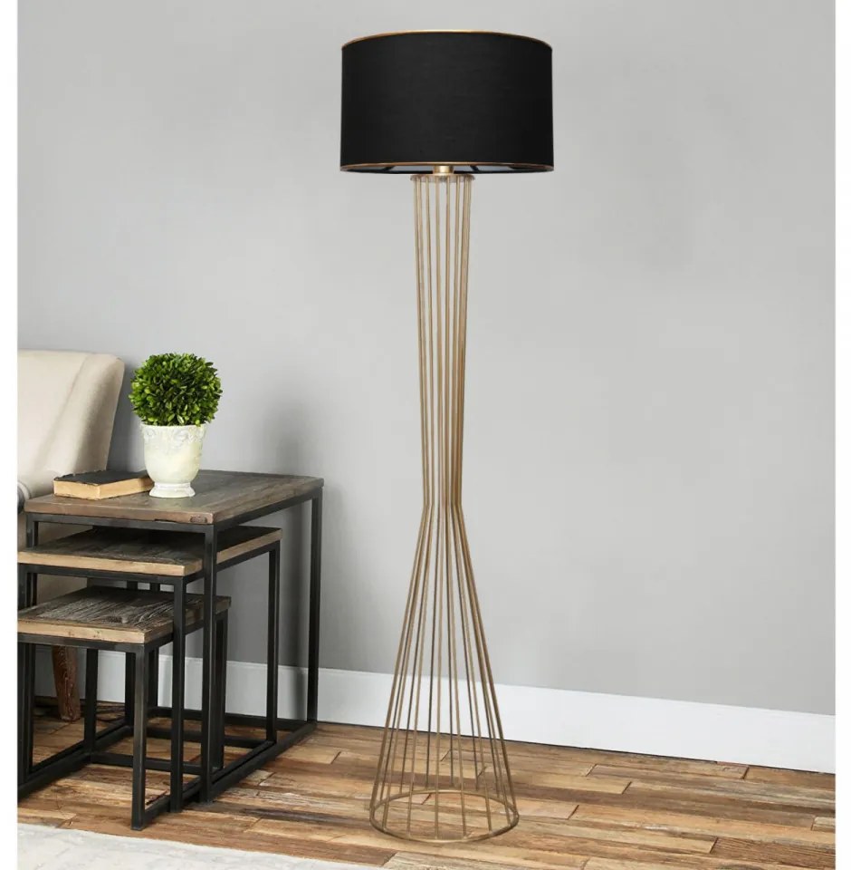Lampa de Podea AYD-3078, Soclu E27, Max. 60W, Culoare Negru / Auriu