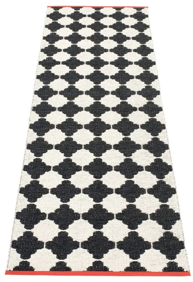 Covor tip traversă pentru interior și exterior alb-negru 70x225 cm Marre Black Coral – Pappelina