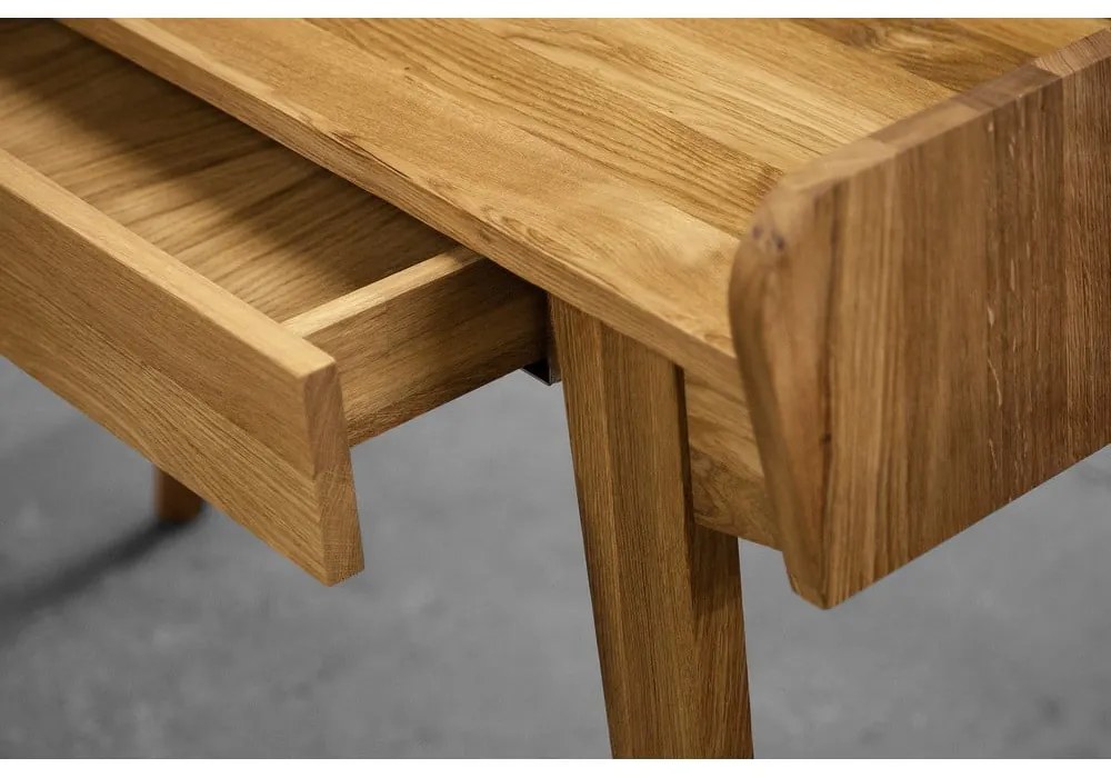 Măsuță de toaletă din stejar cu oglindă 110x45 cm Retro - The Beds