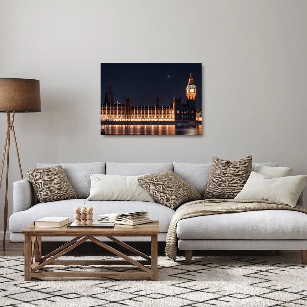 Tablou pe sticlă cu Big Ben din Londra (70x50 cm)