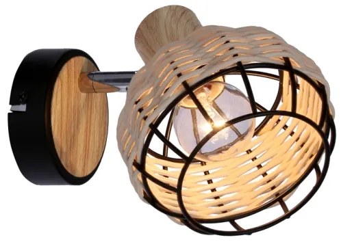 Spot de perete TAJGA 1xE14/40W/230V ratan/negru