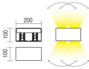 Aplică LED de exterior Redo 90303 VARY 4xLED/5W/230V 4000K IP54 antracit
