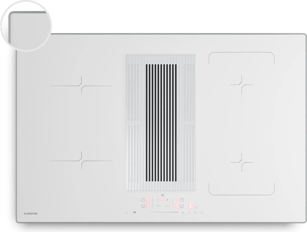 Klarstein Velaire plită cu inducție cu hotă integrată | 4 zone de gătit | 8400 W | 80 cm