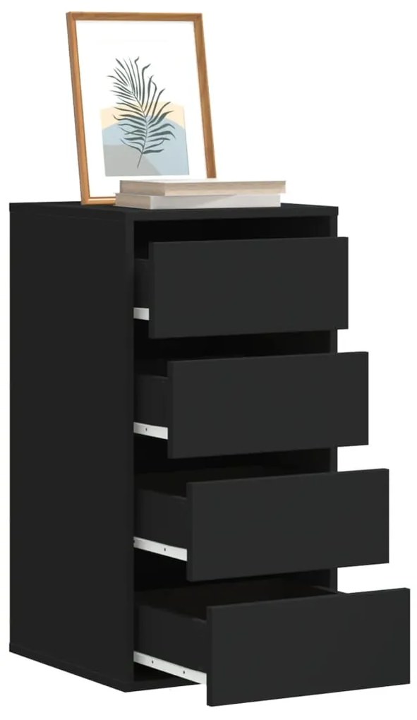 vidaXL Dulap colț cu sertare negru 40x41x76 cm lemn prelucrat