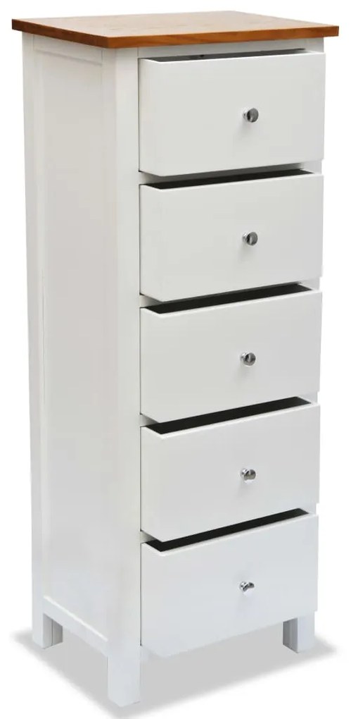 247051 vidaXL Comodă înaltă cu sertare, 45 x 32 x 115 cm, lemn masiv stejar