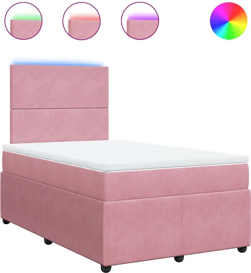 vidaXL Pat box spring cu saltea, negru, 120x190 cm, catifea