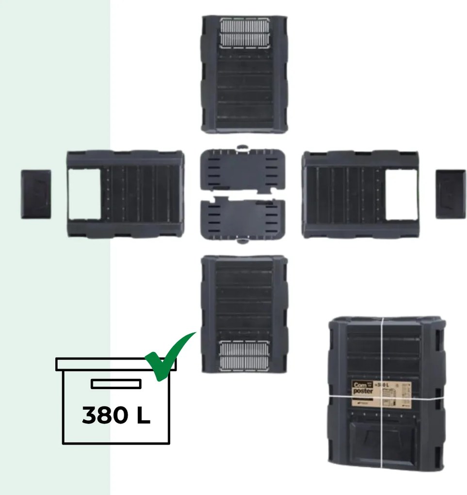 Compostor de grădină - Compogreen 380 l, negru Prosperplast