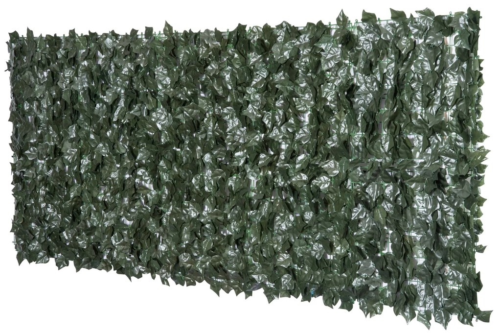 Outsunny Rulou Artificial de Gard Viu din PE Anti-UV 240x100cm Frunze Verde Inchis