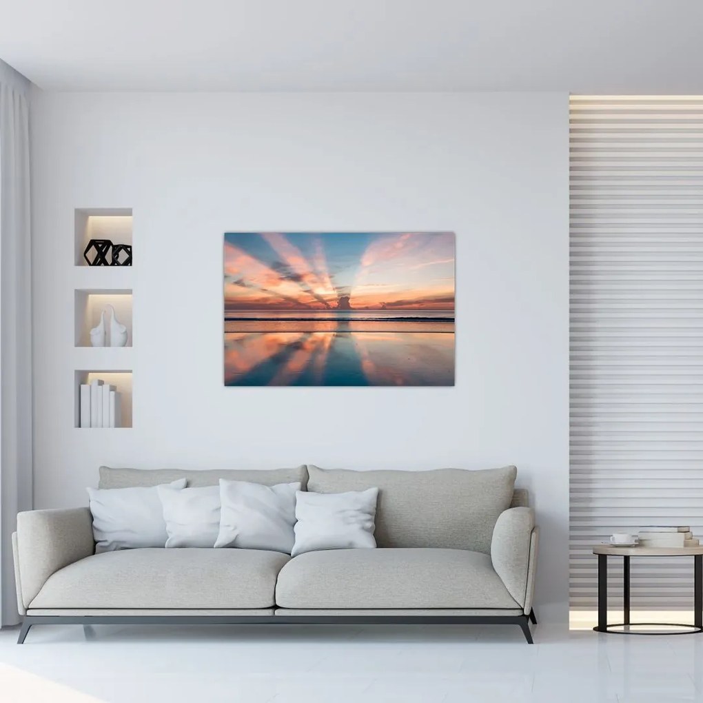 Tablou cu razele solare deasupra plajei Dayton (90x60 cm)