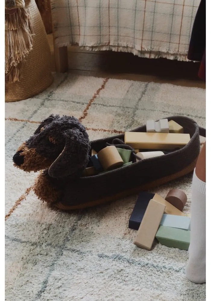 Coș de jucării pentru copii maro închis din material textil 59x16x23 cm Sparky – Lorena Canals