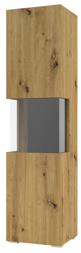 Vitrină Avernic Typ 05 (negru + Stejar artisan). 1042054