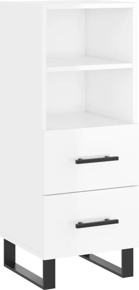 vidaXL Servantă, alb extralucios, 34,5x34x90 cm, lemn compozit