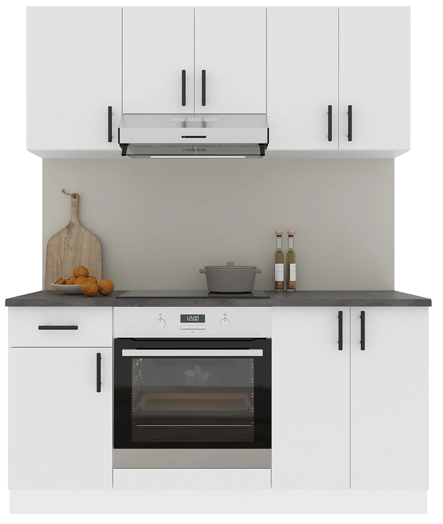 Set Bucatarie Karo V6, Alb, Blat Thermo 28 mm, L 160 cm