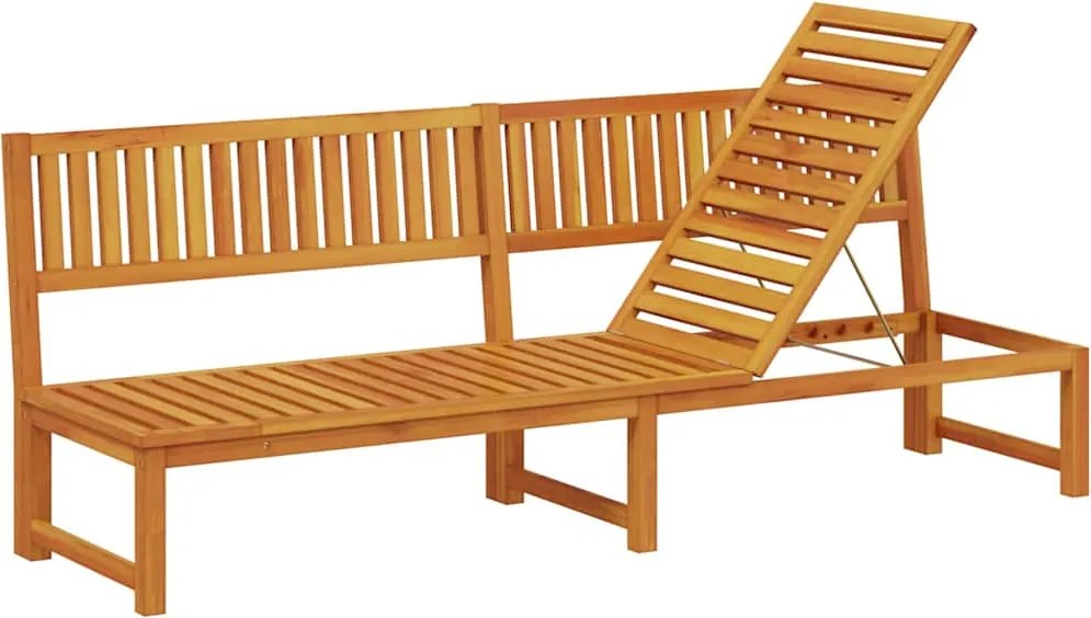 vidaXL Șezlong Ulei Natural 200 x 57 x 75cm Lemn masiv de acacia