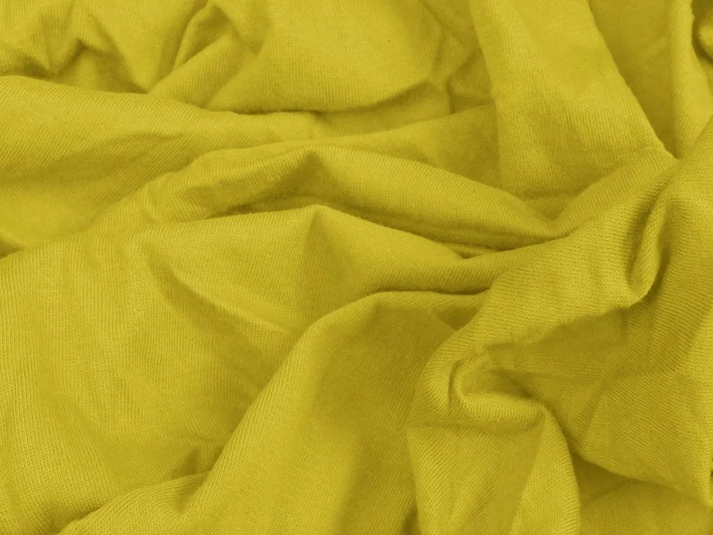 Cearsaf Jersey cu elastic pentru patut copii 70x140 cm galben