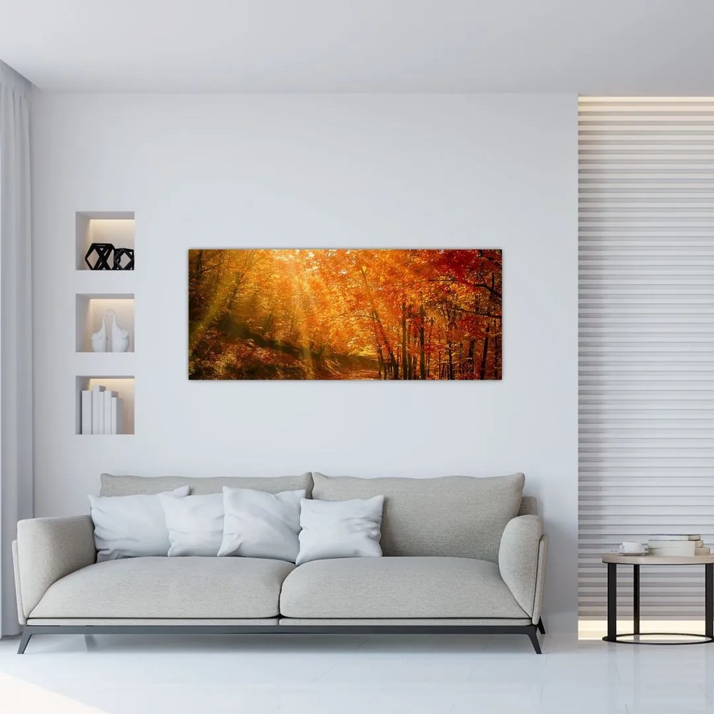 Tablou cu pădurea în toamnă (120x50 cm)