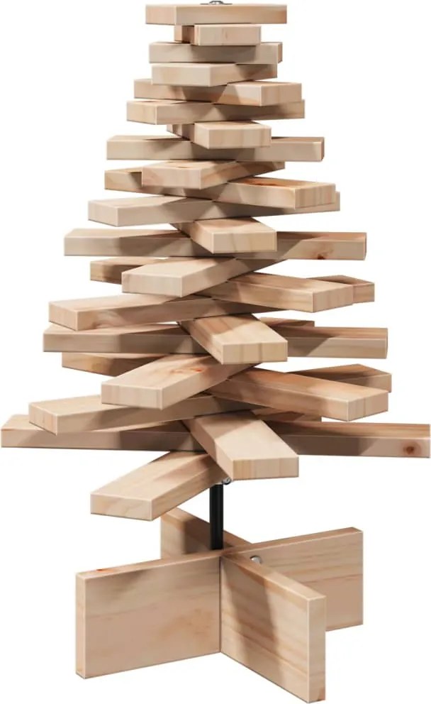 vidaXL Brad de Crăciun din lemn decorativ, 60 cm, lemn de pin masiv