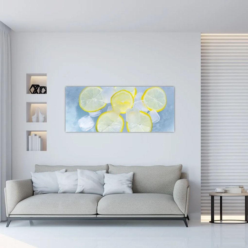 Tablou cu lămâie în gheață (120x50 cm)