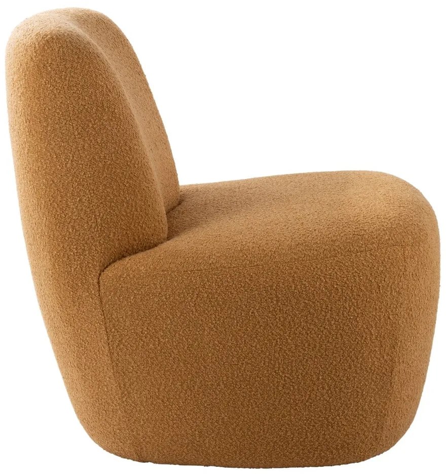 Fotoliu galben cu tapițerie din țesătură bouclé Ada – Leitmotiv