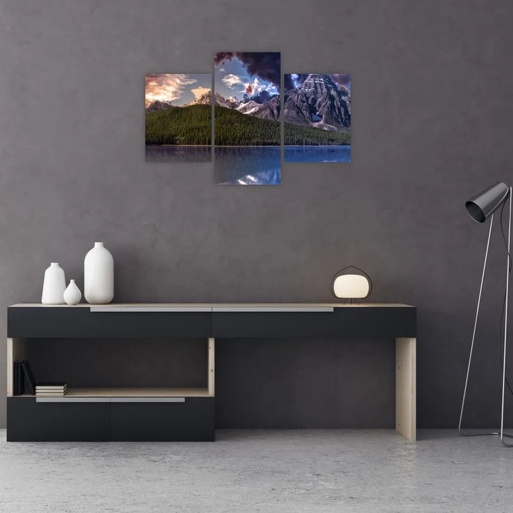 Tablou cu lac și munți (90x60 cm)