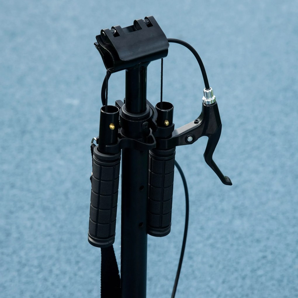 HOMCOM Scuter pliabil pentru adulți +14 ani cu ghidon reglabil, roți mari de 20 cm, amortizor și frână dublă din aluminiu - verde | Aosom Romania