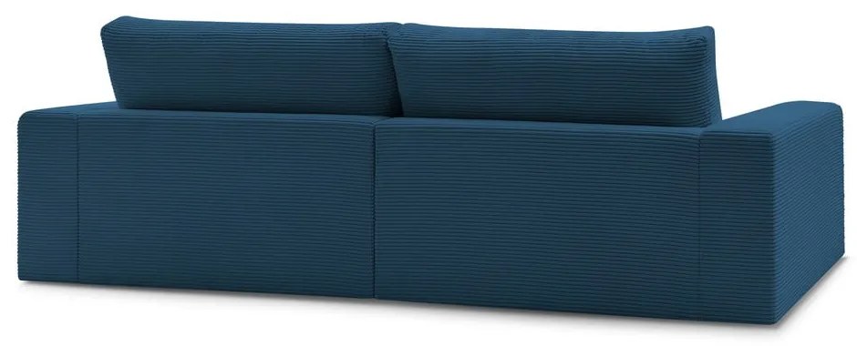 Canapea albastru-închis cu tapițerie din catifea reiată 274 cm Leonard – Bobochic Paris