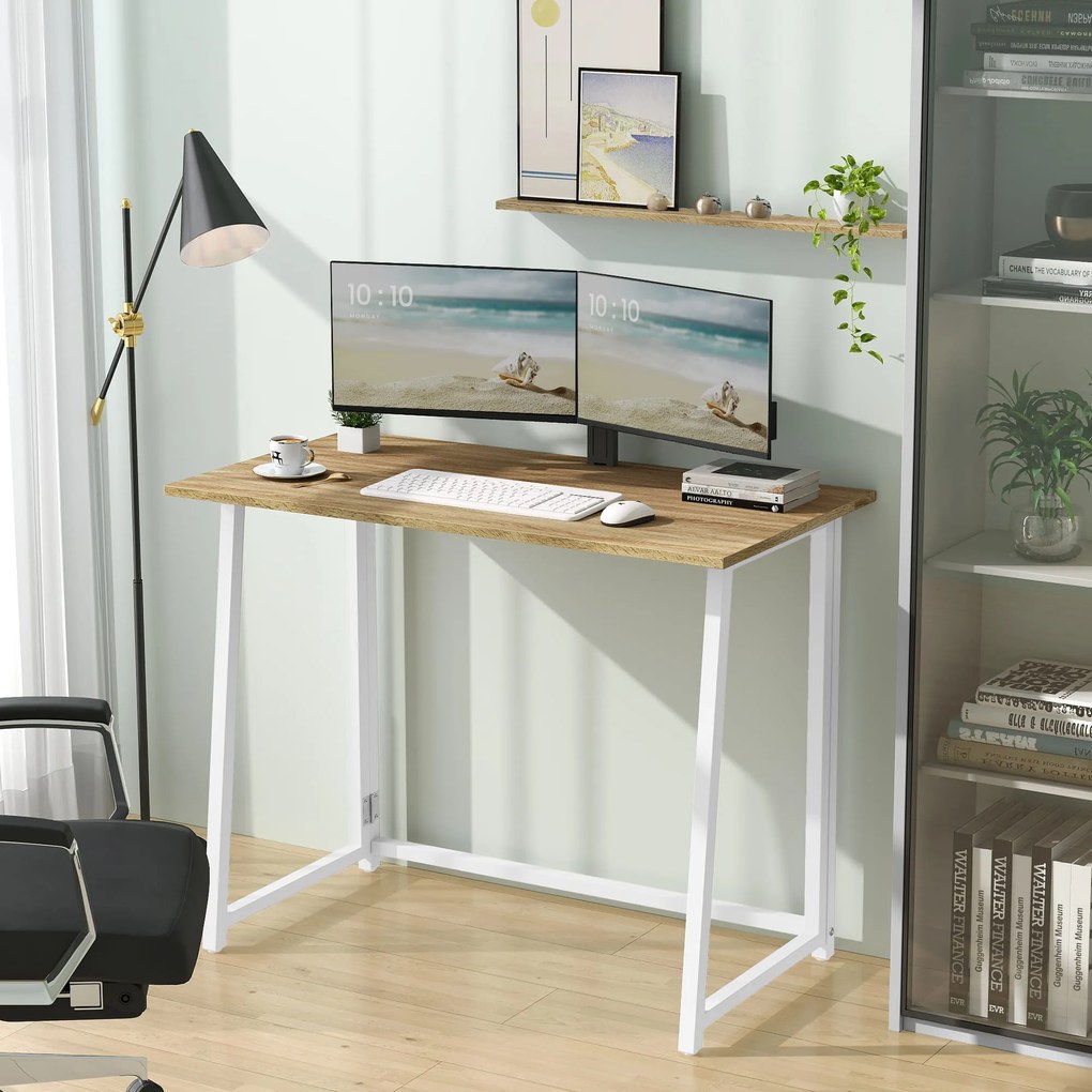 Set pentru birou – birou pliabil ZARIMO 80×40 cm alb + scaun de birou AVOLA VELVET visiniu