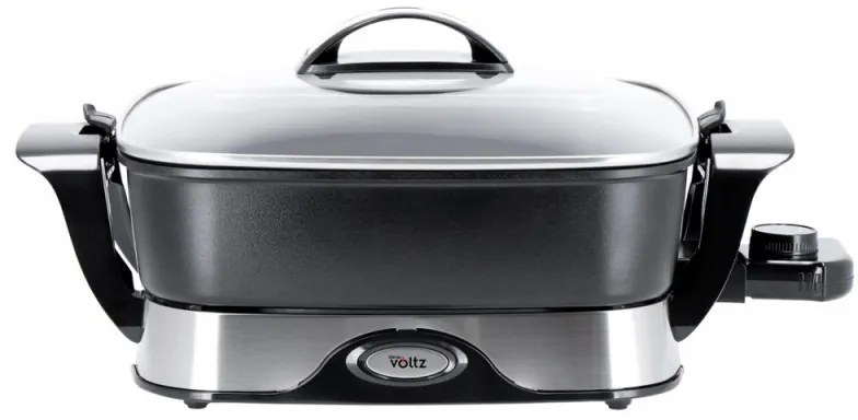 Tigaie electrica Oliver Voltz OV51010A, 1650 W, 5,5 litri, 5 nivele, Termostat, Negru/Argintiu