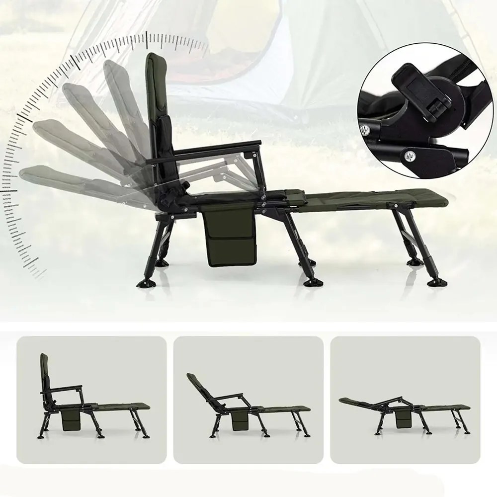 Scaun de pescuit mare cu suport pentru picioare