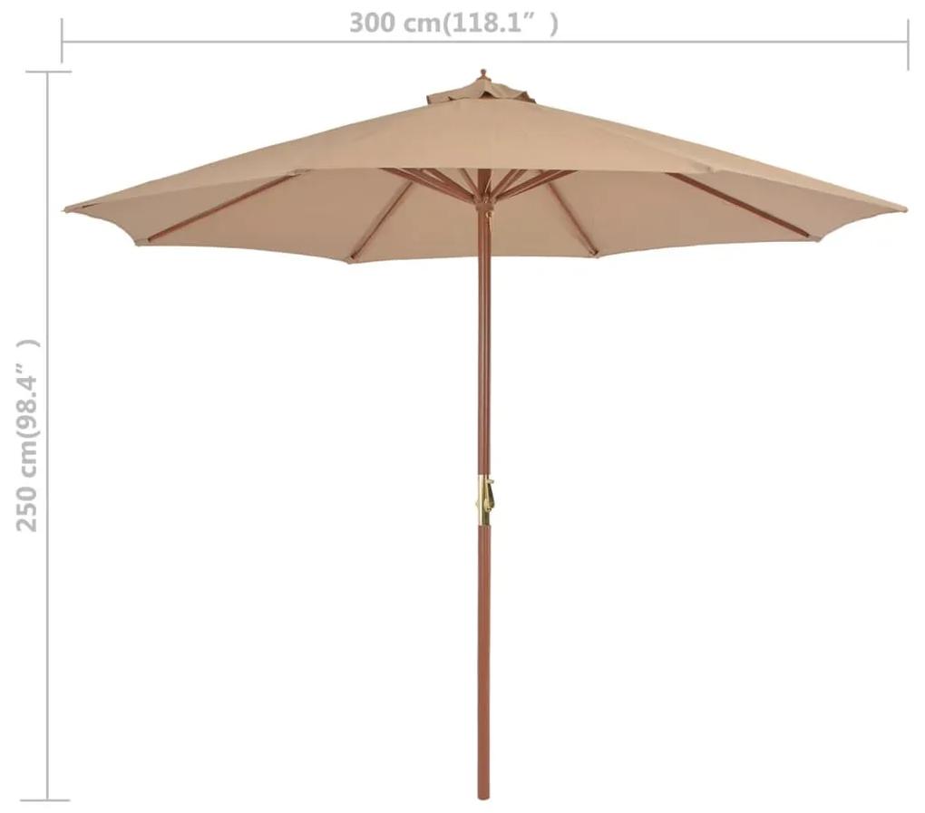 Umbrela soare de exterior, stalp metalic, 300 cm, gri taupe Maro
