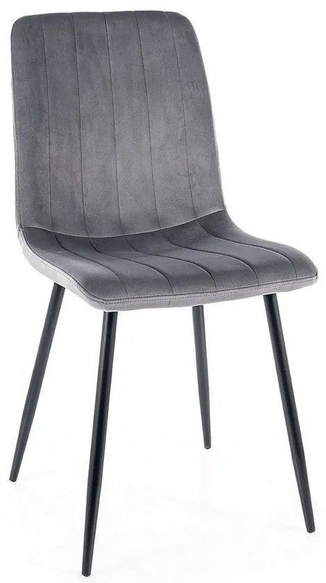 Scaun de bucaterie Elen Velvet, gri