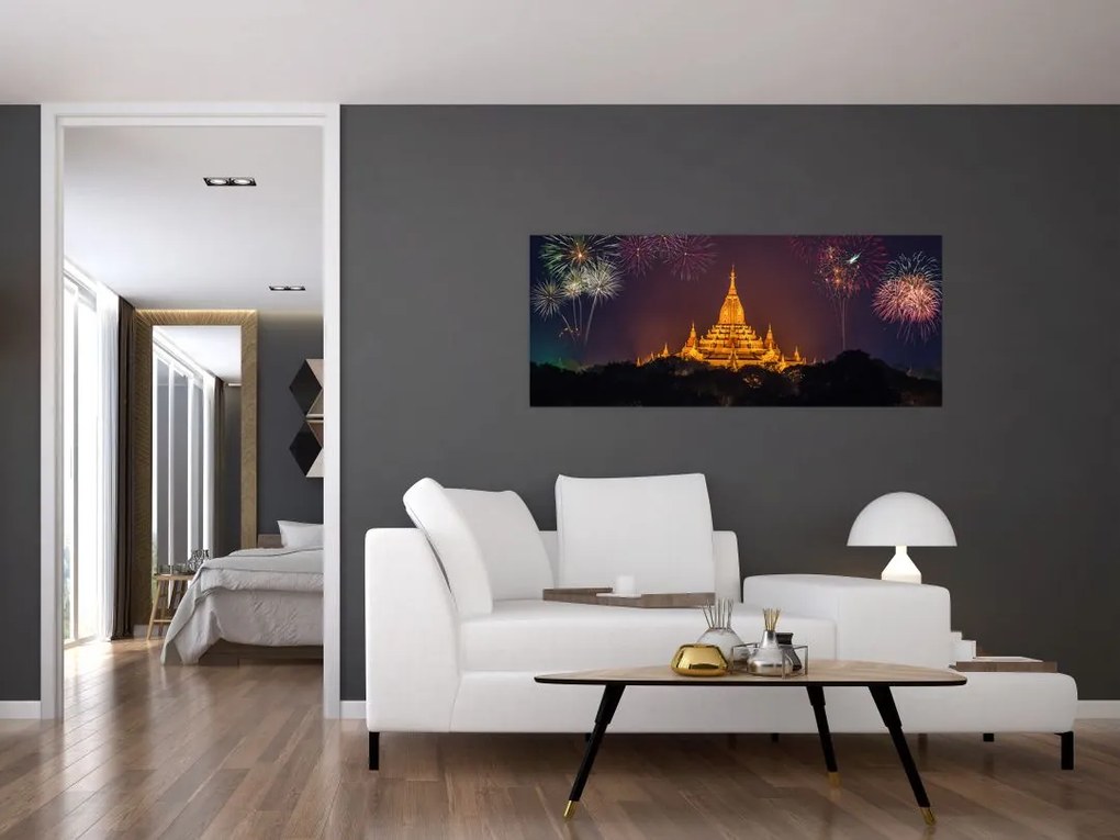Tablou cu artificii în Asia (120x50 cm)