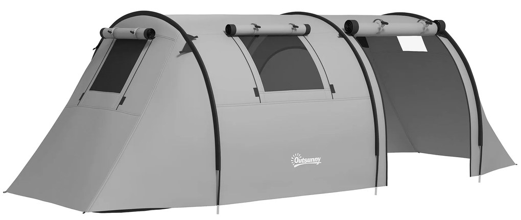 Outsunny Cort de camping pentru 3-4 persoane, cu 1 cameră și 1 salon, impermeabil, ușor de transportat cu geantă inclusă | Aosom Romania