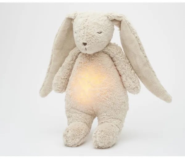 Pluș de îmbrățișat cu sunete și lumină Moonie iepuraș 2.0 organic sand