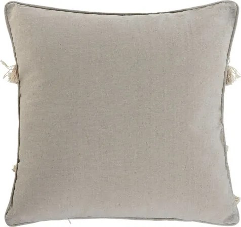 Pernă decorativă ethnic din in și bumbac, 45×45 cm, „Blanco"