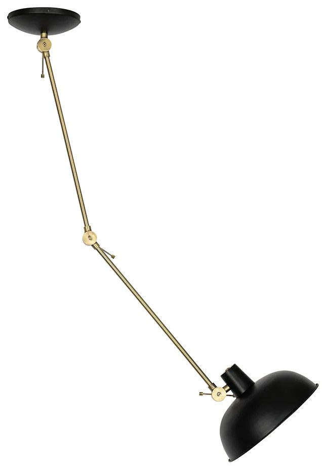 Plafoniera retro neagră cu bronz - Milou