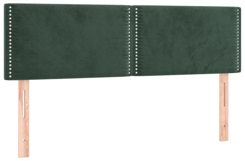 345941 vidaXL Tăblii de pat, 2 buc., verde închis, 72x5x78/88 cm, catifea