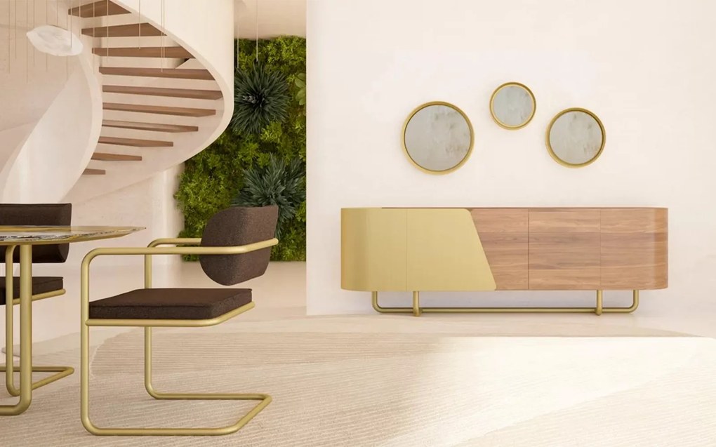 Oglindă lemn masiv decorativă Giallo Ø55 / Ø45 / Ø35 cm