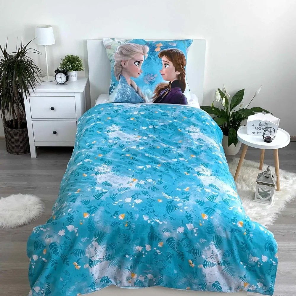 Lenjerie de pat pentru copii din bumbac pentru pat de o persoană 140x200 cm Frozen – Jerry Fabrics