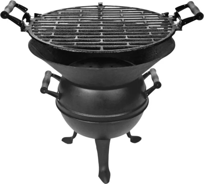 Gratar din fonta Master Grill MG630, 35,5cm, Reglare inaltime, Negru