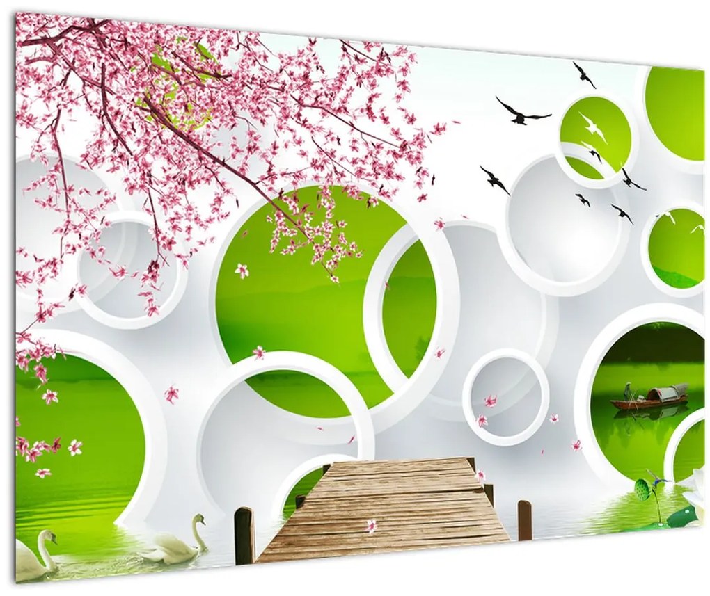 Tablou - Ponton peste lac (90x60 cm)