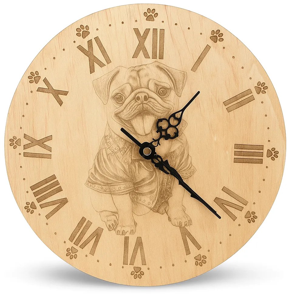 Ceas Personalizat din Lemn cu Poza si Mesaj Gravabil