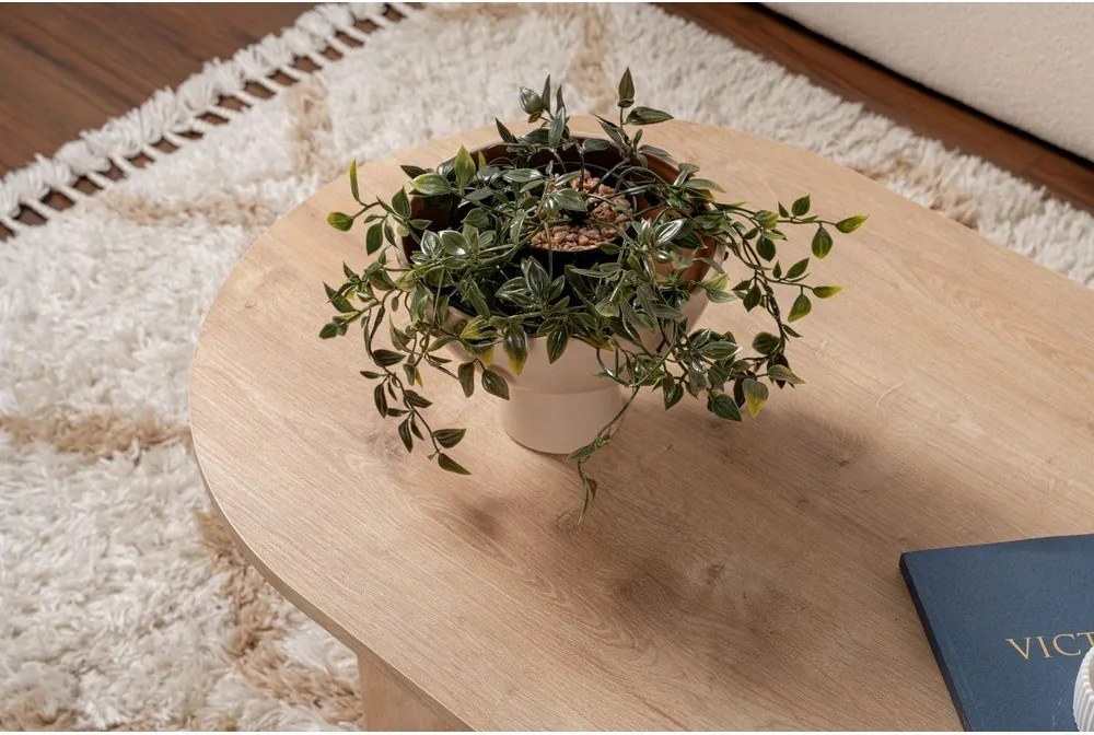 Măsuță de cafea în culoare naturală cu aspect de lemn de stejar 60x119 cm Sable – Kalune Design