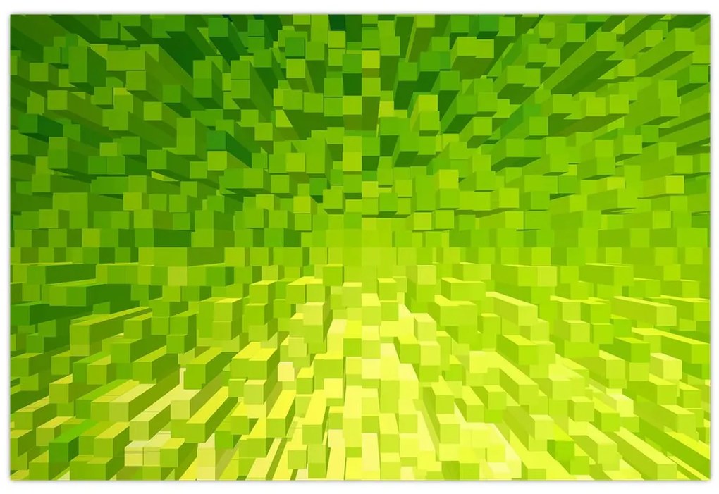 Tabloul cuburilor galbenverzui (90x60 cm)