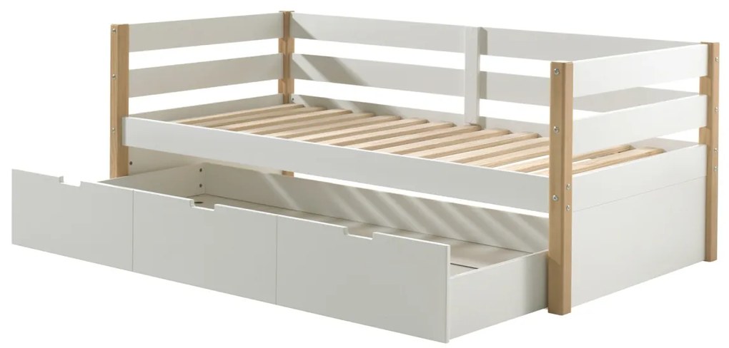 Set MARGRIT format dintr-un Pat copii cabină (90 x 200 cm) și un sertar de Pat copii.