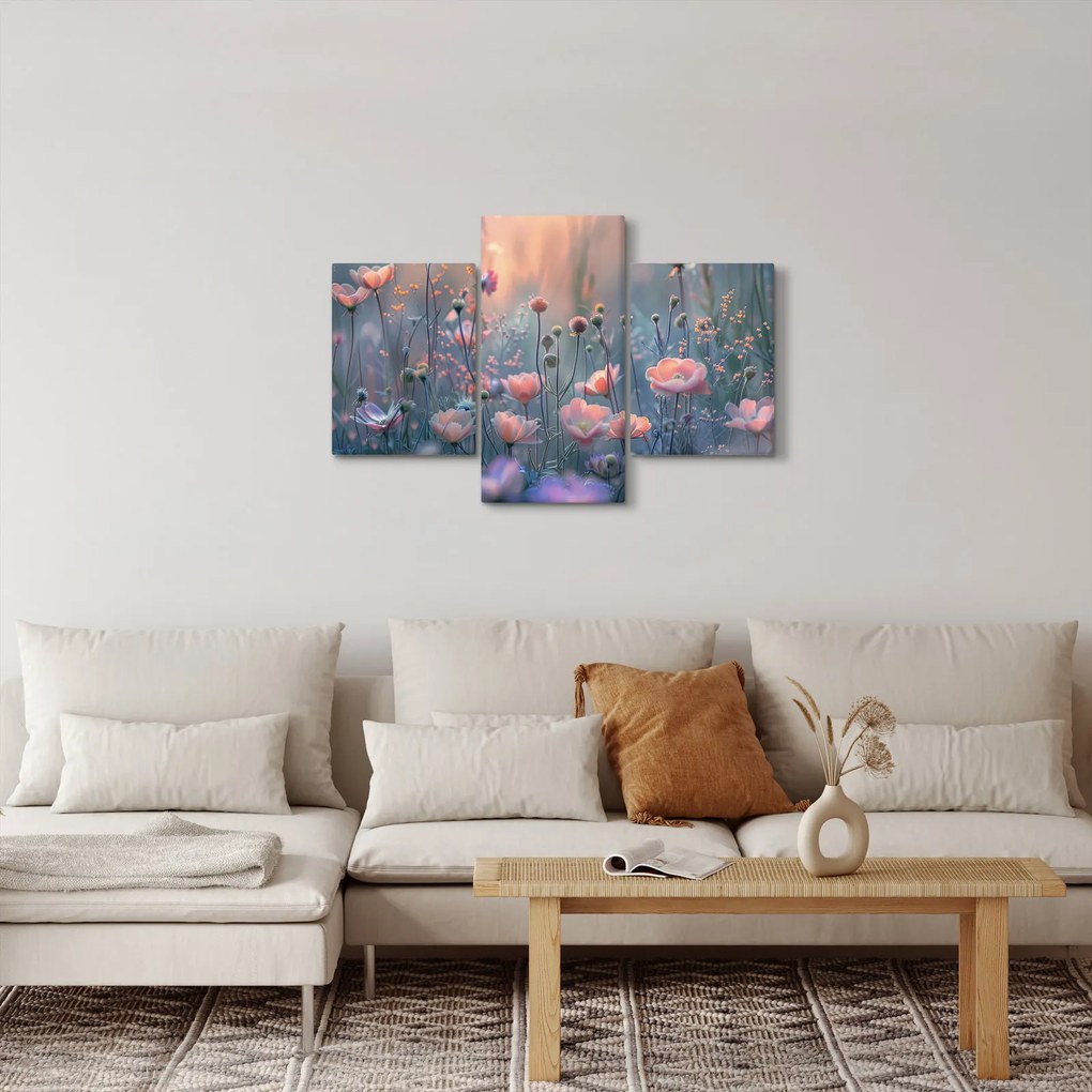 Tablou - Flori în culori pastelate (90x60 cm)