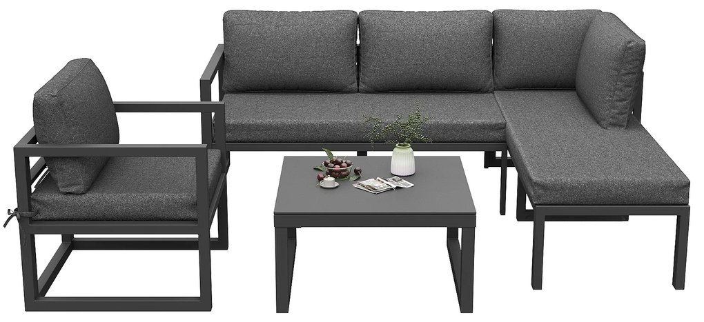 Set mobilier de grădină, Gri | Aosom Romania