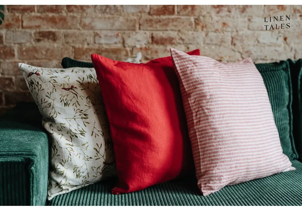 Față de pernă din in cu model de Crăciun 40x60 cm – Linen Tales