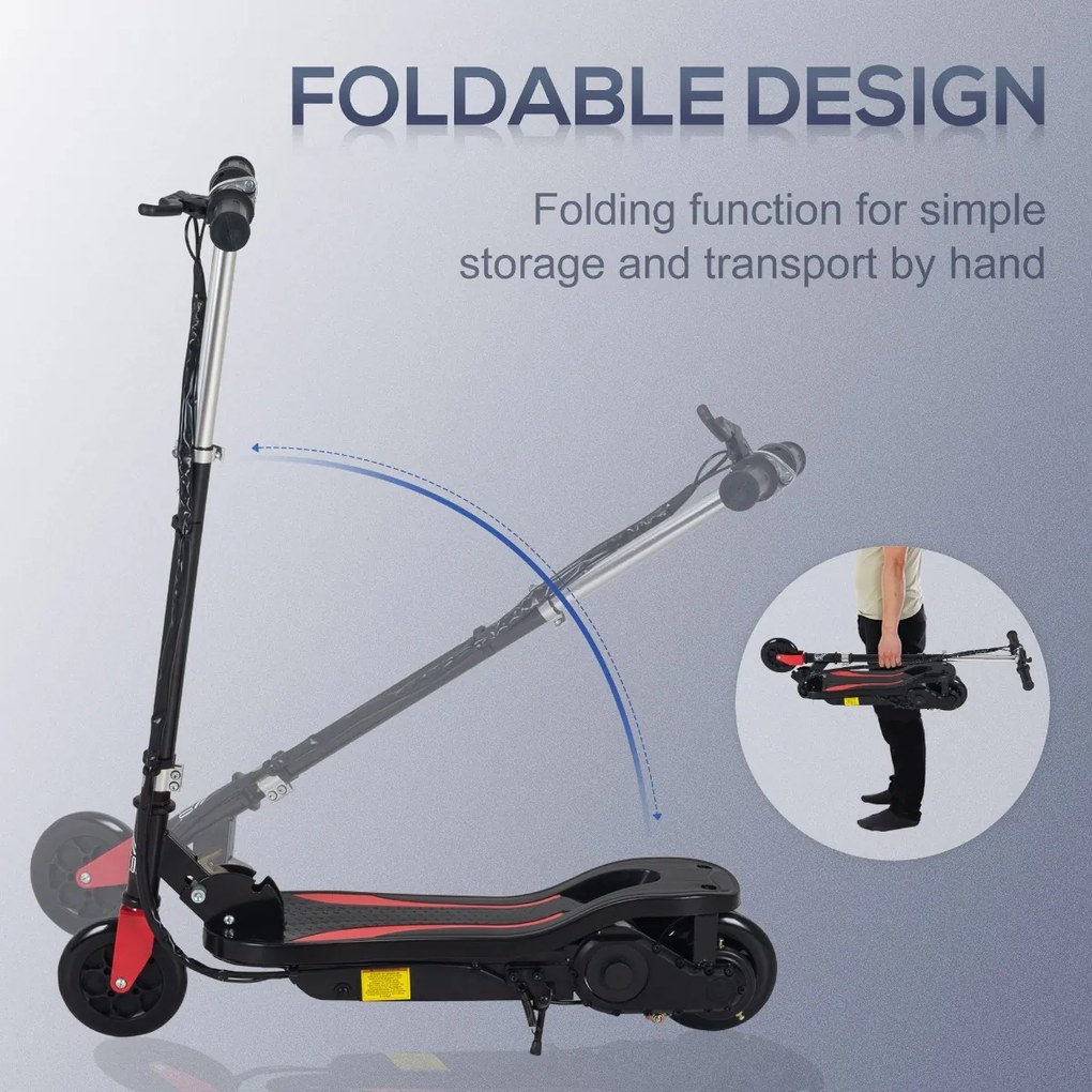 HOMCOM Trotineta Electrica pliabila inaltime reglabila 82-93cm frana 12km/h neagra | Aosom Romania